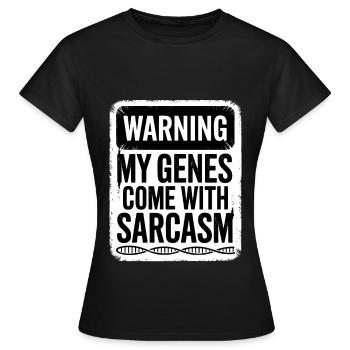 Sarcasme Gènes ADN Génétique - T-shirt Femme - noir - Devant - AI Model Female 172 dark (172cm)