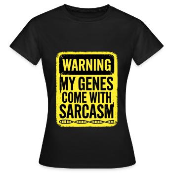 Sarcasme Gènes ADN Génétique - T-shirt Femme - noir - Devant - AI Model Female 172 dark (172cm)
