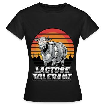 Vache laitière tolérante au lactose - T-shirt Femme - noir - Devant - AI Model Female 172 dark (172cm)