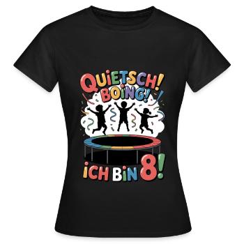 Geburtstagsshirt Trampolin Geburtstag 8 Jahre - Frauen T-Shirt - Schwarz - Vorne - AI Model Female 172 dark (172cm)