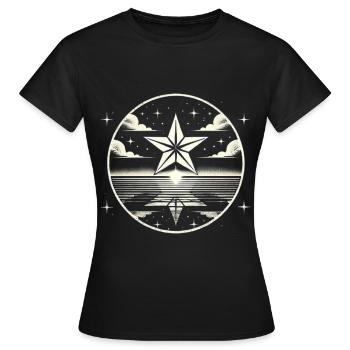 Himmelskörper, Geschenkidee, Sternenhimmel Komet L - Frauen T-Shirt - Schwarz - Vorne - AI Model Female 172 dark (172cm)