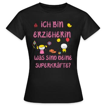 educator - Women's T-Shirt - black - Front - AI Model Female 172 dark (172cm)