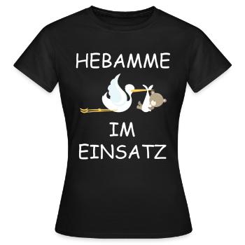 Hebamme im Einsatz - Frauen T-Shirt - Schwarz - Vorne - AI Model Female 172 dark (172cm)