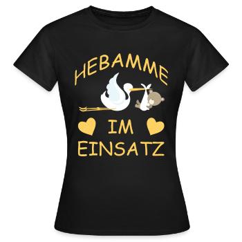 Hebamme im Einsatz - Frauen T-Shirt - Schwarz - Vorne - AI Model Female 172 dark (172cm)