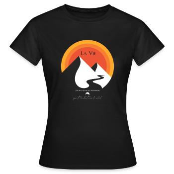 Life is a mountain path - Women's T-Shirt - black - Front - AI Model Female 172 dark (172cm)