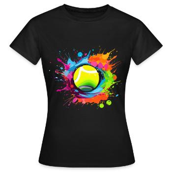 Tennis - Frauen T-Shirt - Schwarz - Vorne - AI Model Female 172 dark (172cm)