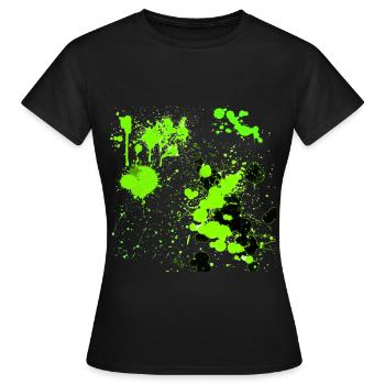 Green splatter - Women's T-Shirt - black - Front - AI Model Female 172 dark (172cm)
