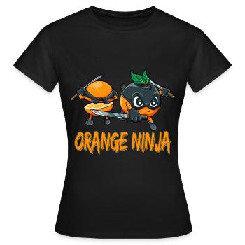 Orange Ninja Frucht Früchte Orangensaft - Frauen T-Shirt - Schwarz - Vorne - AI Model Female 172 dark (172cm)
