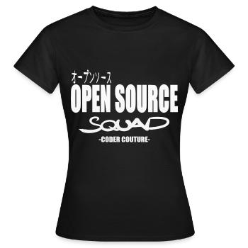 LUZILLION CODER COUTURE, OPEN SOURCE SUPPORTER - Frauen T-Shirt - Schwarz - Vorne - AI Model Female 172 dark (172cm)