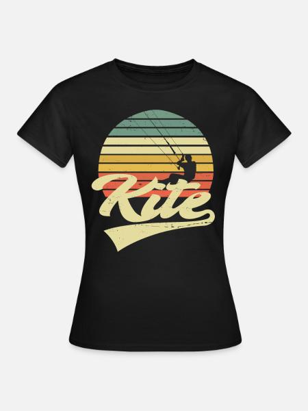 KITE Kitesurfen Kiten Kitesurfen Vintage Retro - Frauen T-Shirt - Schwarz