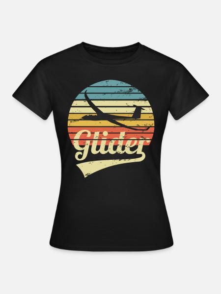 Segelflieger Segelflug Segelfliegen Glider Vintage - Frauen T-Shirt - Schwarz