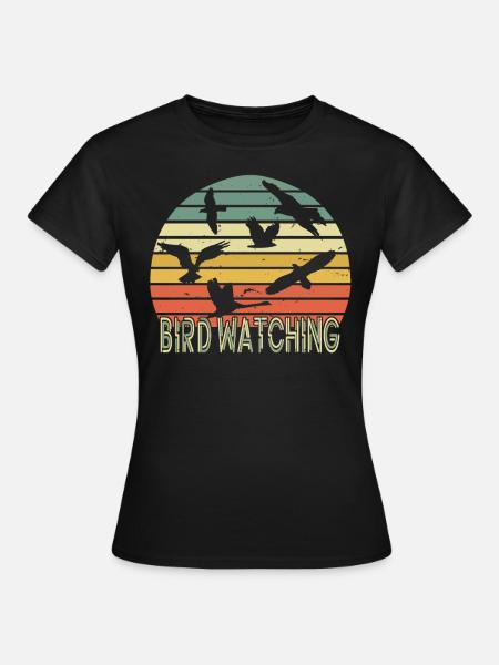 Bird Watcher Bird Watching Birding Vintage - Vrouwen T-shirt - zwart