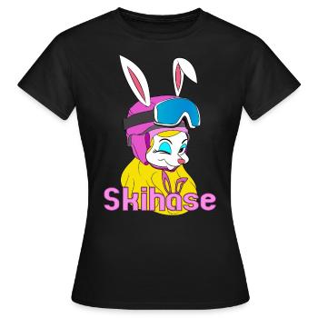 Ski lapin apres ski hiver vacances snowboard - T-shirt Femme - noir - Devant - AI Model Female 172 dark (172cm)