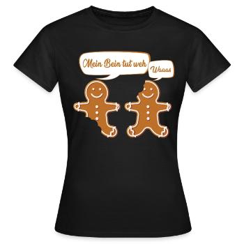 Lebkuchen Weihnachten - Lustiger Spruch - Frauen T-Shirt - Schwarz - Vorne - AI Model Female 172 dark (172cm)