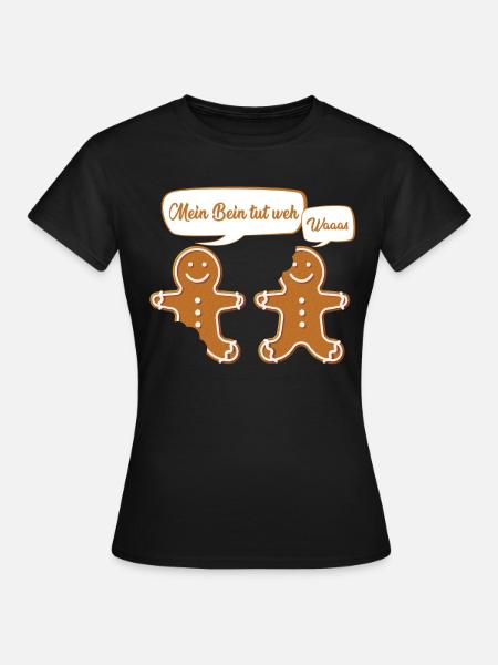 Lebkuchen Weihnachten - Lustiger Spruch - Frauen T-Shirt - Schwarz