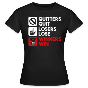 Gewinner Gewinnen Motivationsspruch - Frauen T-Shirt - Schwarz - Vorne - AI Model Female 172 dark (172cm)