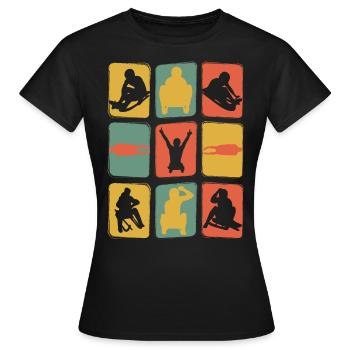 Luge rétro vintage luge - T-shirt Femme - noir - Devant - AI Model Female 172 dark (172cm)
