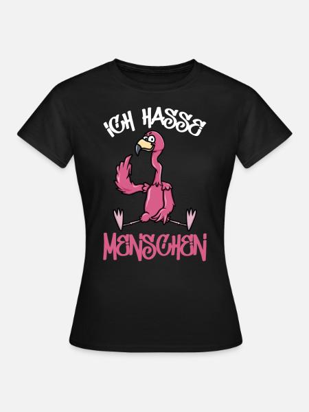 Ich hasse Menschen Flamingo Lustig Kostüm Party - Frauen T-Shirt - Schwarz