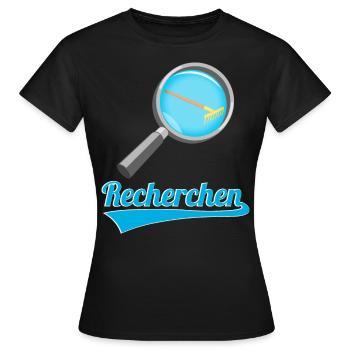 Recherchen Wortwitz - Frauen T-Shirt - Schwarz - Vorne - AI Model Female 172 dark (172cm)
