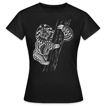 Sloth Maori Polynesian Tattoo - Women's T-Shirt - black - Front - AI Model Female 172 dark (172cm)