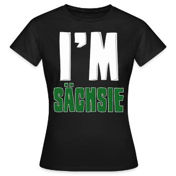 Ich bin Sächsie Sexy Sachsen Anhalt - Frauen T-Shirt - Schwarz - Vorne - AI Model Female 172 dark (172cm)