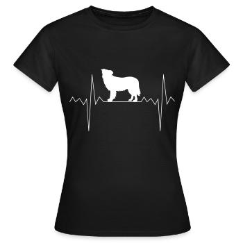 Rythme cardiaque, frontière, colley - T-shirt Femme - noir - Devant - AI Model Female 172 dark (172cm)