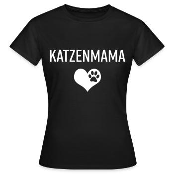 Katzenmama Katze Mieze Katzenliebhaber Geschenk - Frauen T-Shirt - Schwarz - Vorne - AI Model Female 172 dark (172cm)