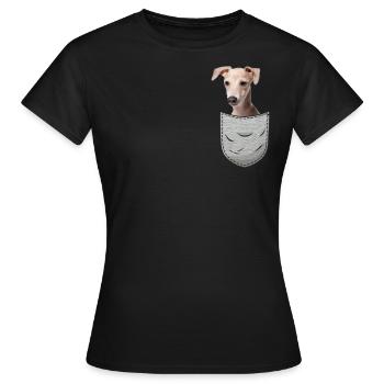 Lévrier italien - T-shirt Femme - noir - Devant - AI Model Female 172 dark (172cm)