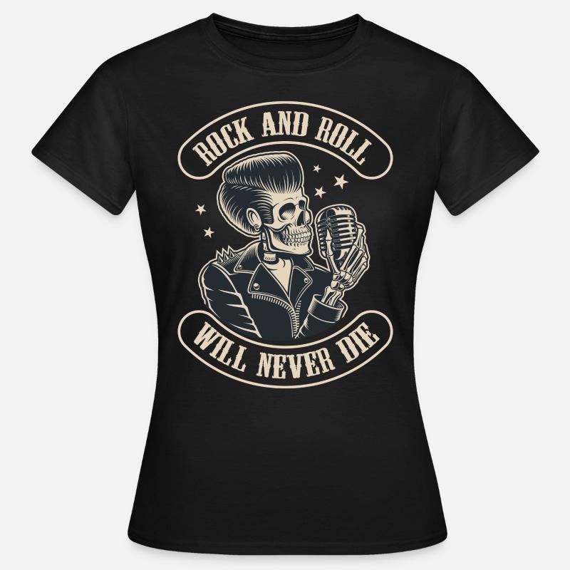 Elvis Rock And Roll Will Never Die 1977 Hard - Women's T-Shirt - black