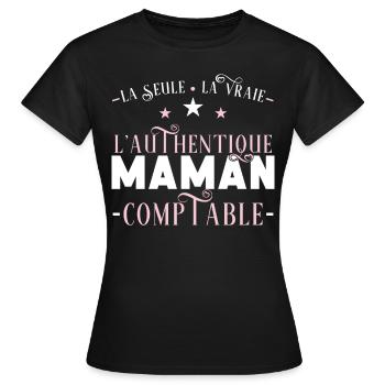 Comptable idée cadeau métier citations profession - T-shirt Femme - noir - Devant - AI Model Female 172 dark (172cm)