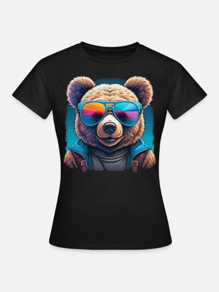 Cooler Teddy - Frauen T-Shirt - Schwarz