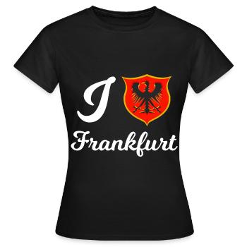 J’adore la ville de Francfort - T-shirt Femme - noir - Devant - AI Model Female 172 dark (172cm)