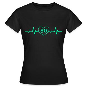 80. Geburtstag Herz 80 - Frauen T-Shirt - Schwarz - Vorne - AI Model Female 172 dark (172cm)