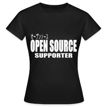 LUZILLION CODER COUTURE, OPEN SOURCE SUPPORTER - Frauen T-Shirt - Schwarz - Vorne - AI Model Female 172 dark (172cm)