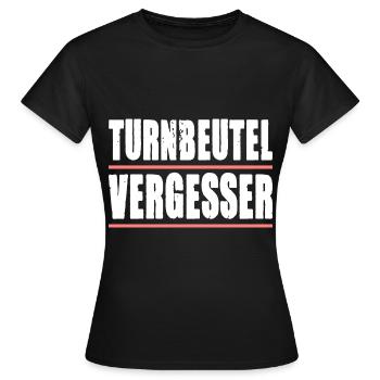 Turnbeutel Vergesser Sportunterricht für Schüler - Frauen T-Shirt - Schwarz - Vorne - AI Model Female 172 dark (172cm)