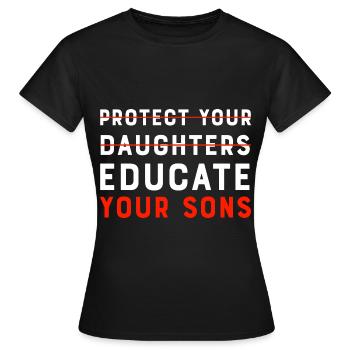 Bilden Sie Ihren Sohn aus - Frauen T-Shirt - Schwarz - Vorne - AI Model Female 172 dark (172cm)