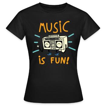 Music is fun - Women's T-Shirt - black - Front - AI Model Female 172 dark (172cm)
