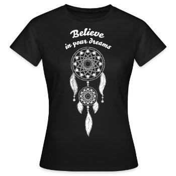 Traumfänger Dreamcatcher Indianer Träume Geschenk - Frauen T-Shirt - Schwarz - Vorne - AI Model Female 172 dark (172cm)