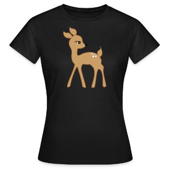 Rehkitz - Frauen T-Shirt - Schwarz - Vorne - AI Model Female 172 dark (172cm)
