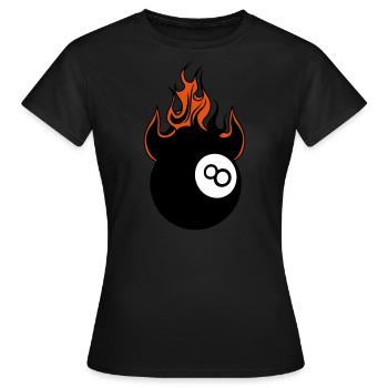 billard flamme flame feu boule 1 - T-shirt Femme - noir - Devant - AI Model Female 172 dark (172cm)