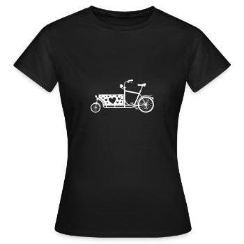 Un cœur pour les vélos cargo et pour l'environnement - T-shirt Femme - noir - Devant - AI Model Female 172 dark (172cm)