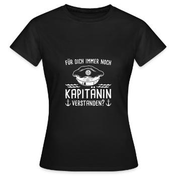 Segeln Bootsführerschein Seglerin Kapitänin - Frauen T-Shirt - Schwarz - Vorne - AI Model Female 172 dark (172cm)