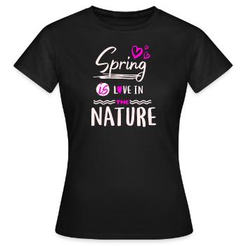 Le printemps, c’est l’amour dans la nature - T-shirt Femme - noir - Devant - AI Model Female 172 dark (172cm)