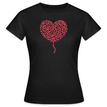 Coeur de ballon - T-shirt Femme - noir - Devant - AI Model Female 172 dark (172cm)