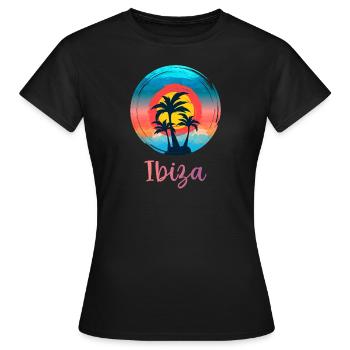 Ibiza - Frauen T-Shirt - Schwarz - Vorne - AI Model Female 172 dark (172cm)