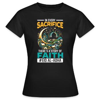 Happy Eid Al Adha, Islamic holiday, Islam - Women's T-Shirt - black - Front - AI Model Female 172 dark (172cm)