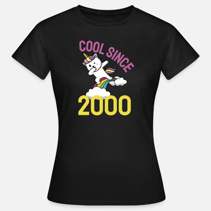 Cool since 2000 Dabbing cat 22nd birthday - Women's T-Shirt - black