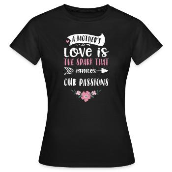 L’amour d’une mère est l’étincelle... - T-shirt Femme - noir - Devant - AI Model Female 172 dark (172cm)