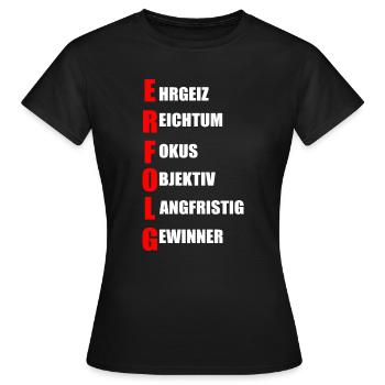 Erfolg - Frauen T-Shirt - Schwarz - Vorne - AI Model Female 172 dark (172cm)