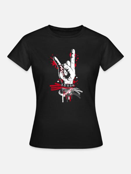 Metal and rock hand sign - Women's T-Shirt - black